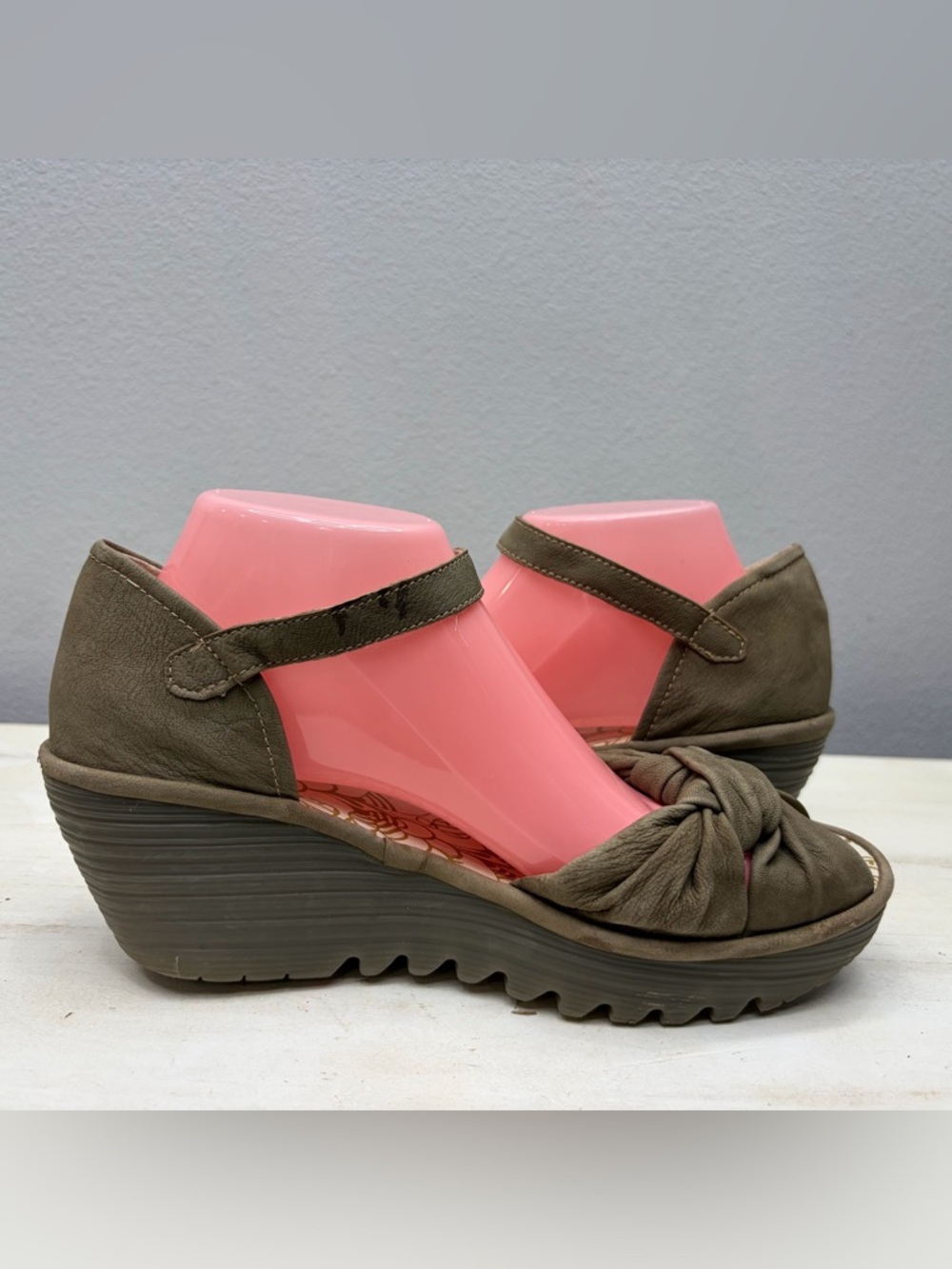 Fly London Leather Yoel Wedge Sandals Size 40 - Picture 3 of 8